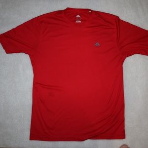 Adidas Men's Red Shirt - ClimaLite Dry Fit